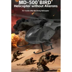 YU XIANG F119S MD500 1/16 Scale 250-Class RC Little Bird Helicopter – Flybarless 2.4G 9CH RTF Model with 6G/3D Flight Modes