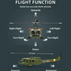 YU XIANG F07-V 1/34 Scale UH-1 Huey 2.4G 6CH Brushless Direct-Drive Flybarless RC Helicopter Model Mode 1/Mode 2 Switchable (RTF Version)