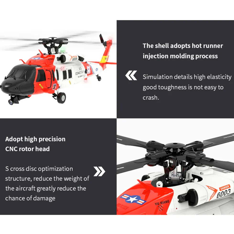 YUXIANG YXZNRC F09-S 1/47 RC Airplane 2.4G 6CH Brushless Direct Drive RC Helicopter Model - RTF Edition